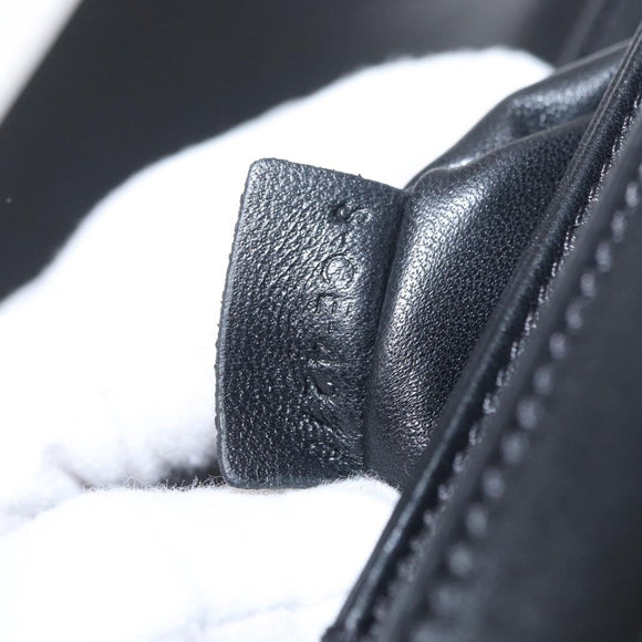 CELINE Teen Triomphe Shoulder Bag Leather Canvas Black White Auth BA8997M