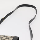 CELINE Teen Triomphe Shoulder Bag Leather Canvas Black White Auth BA8997M-8