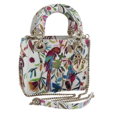 Christian Dior Lady D Joy Hand Bag Leather 2way Multicolor Gold Auth BA8998SM