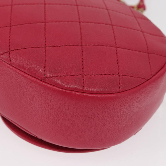 CHANEL Matelasse Chain Big Coco Camera Bag Bag Lamb Skin Pink CC Auth BA8999SAM