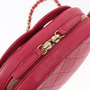 CHANEL Matelasse Chain Big Coco Camera Bag Bag Lamb Skin Pink CC Auth BA8999SAM-16