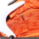 CHANEL Cambon Line Matelasse Bag Lamb Skin Dark Brown Silver CC Auth BA9000SAM-25