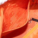 CHANEL Cambon Line Matelasse Bag Lamb Skin Dark Brown Silver CC Auth BA9000SAM-26