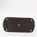 CHANEL Cambon Line Matelasse Bag Lamb Skin Dark Brown Silver CC Auth BA9000SAM-6