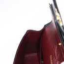 CHANEL Matelasse 25 Double Flap Chain Bag Lamb Skin Black Gold CC Auth BA9001SAM-27