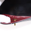 CHANEL Matelasse 25 Double Flap Chain Bag Lamb Skin Black Gold CC Auth BA9001SAM-29