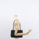 CHANEL Matelasse 25 Double Flap Chain Bag Lamb Skin Black Gold CC Auth BA9001SAM-30