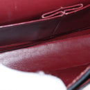 CHANEL Matelasse 25 Double Flap Chain Bag Lamb Skin Black Gold CC Auth BA9002SAV-22