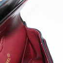 CHANEL Matelasse 25 Double Flap Chain Bag Lamb Skin Black Gold CC Auth BA9002SAV-23