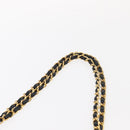 CHANEL Matelasse 25 Double Flap Chain Bag Lamb Skin Black Gold CC Auth BA9002SAV-8