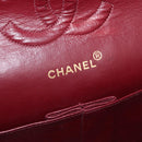 CHANEL Matelasse 25 Double Flap Chain Bag Lamb Skin Black Gold CC Auth BA9003SAV-23