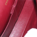 CHANEL Matelasse 25 Double Flap Chain Bag Lamb Skin Black Gold CC Auth BA9003SAV-11