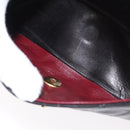 CHANEL Matelasse 25 Double Flap Chain Bag Lamb Skin Black Gold CC Auth BA9003SAV-27