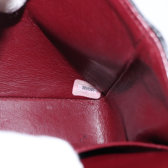 CHANEL Matelasse 25 Double Flap Chain Bag Lamb Skin Black Gold CC Auth BA9003SAV