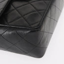 CHANEL Mini Matelasse 17 Chain Bag Lamb Skin Black Gold CC Auth BA9004SAM-11