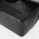 CHANEL Mini Matelasse 17 Chain Bag Lamb Skin Black Gold CC Auth BA9004SAM-12