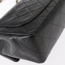CHANEL Mini Matelasse 17 Chain Bag Lamb Skin Black Gold CC Auth BA9004SAM-13