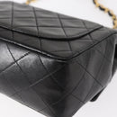 CHANEL Mini Matelasse 17 Chain Bag Lamb Skin Black Gold CC Auth BA9004SAM-14