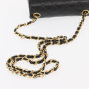 CHANEL Mini Matelasse 17 Chain Bag Lamb Skin Black Gold CC Auth BA9004SAM-8