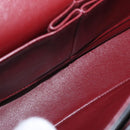 CHANEL Matelasse 25 Double Flap Chain Bag Lamb Skin Black Gold CC Auth BA9005SAM-9