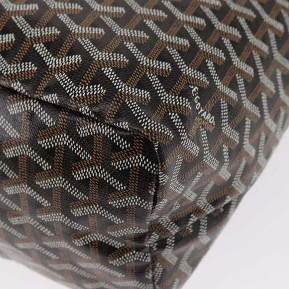 GOYARD Herringbone Saint Louis PM Tote Bag PVC Black Auth BA9007SM