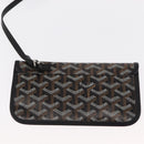 GOYARD Herringbone Saint Louis PM Tote Bag PVC Black Auth BA9007SM-18