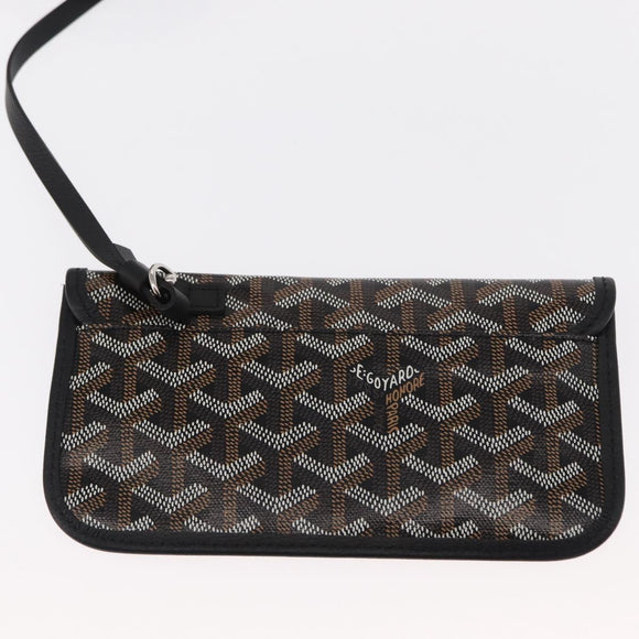 GOYARD Herringbone Saint Louis PM Tote Bag PVC Black Auth BA9007SM