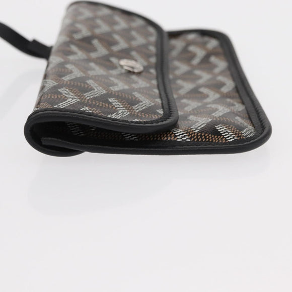 GOYARD Herringbone Saint Louis PM Tote Bag PVC Black Auth BA9007SM