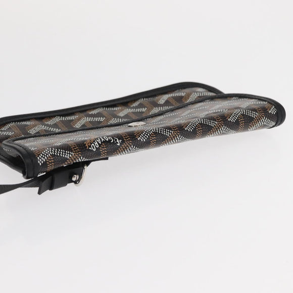 GOYARD Herringbone Saint Louis PM Tote Bag PVC Black Auth BA9007SM