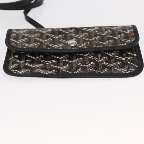 GOYARD Herringbone Saint Louis PM Tote Bag PVC Black Auth BA9007SM