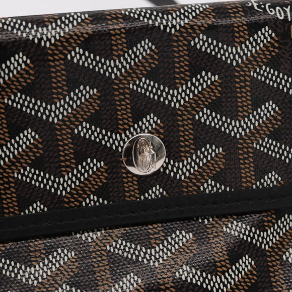 GOYARD Herringbone Saint Louis PM Tote Bag PVC Black Auth BA9007SM