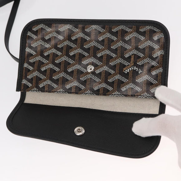 GOYARD Herringbone Saint Louis PM Tote Bag PVC Black Auth BA9007SM