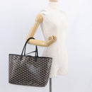 GOYARD Herringbone Saint Louis PM Tote Bag PVC Black Auth BA9007SM-28