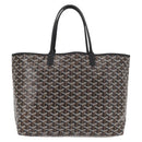 GOYARD Herringbone Saint Louis PM Tote Bag PVC Black Auth BA9007SM-3