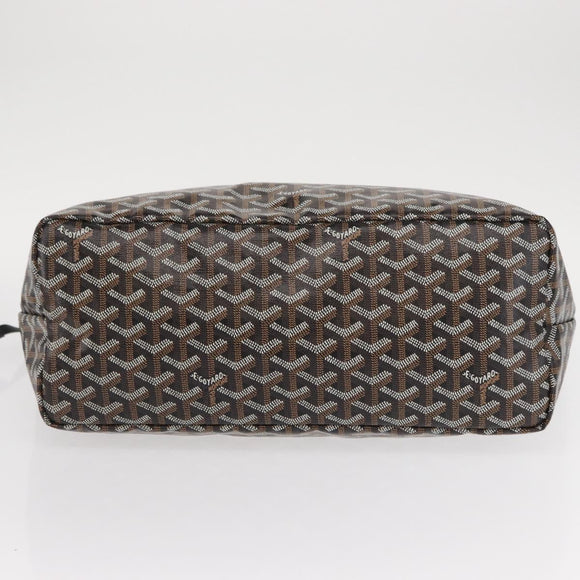 GOYARD Herringbone Saint Louis PM Tote Bag PVC Black Auth BA9007SM