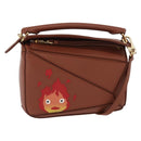LOEWE Mini Puzzle Loewe x Studio Ghibli Calcifer Bag 2way Brown Auth BA9009SM-1