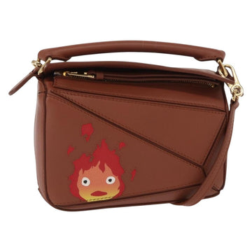 LOEWE Mini Puzzle Loewe x Studio Ghibli Calcifer Bag 2way Brown Auth BA9009SM
