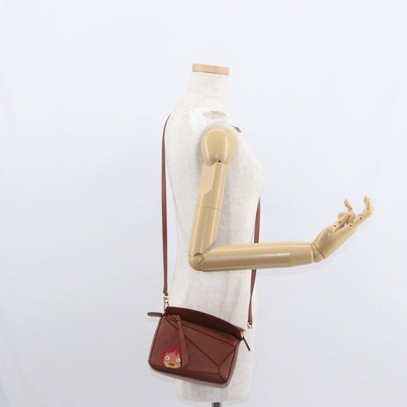 LOEWE Mini Puzzle Loewe x Studio Ghibli Calcifer Bag 2way Brown Auth BA9009SM