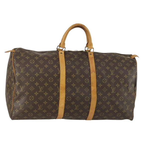 LOUIS VUITTON Monogram Keepall 55 Boston Bag M41424 LV Auth BA9013