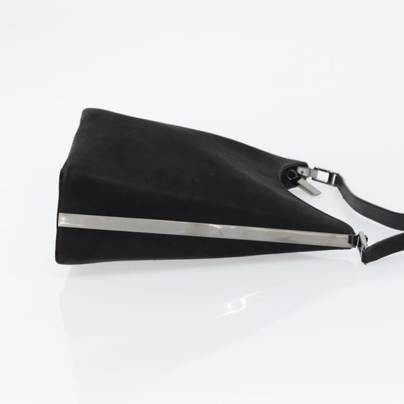 Salvatore Ferragamo Vala Shoulder Bag Suede Black Gold Auth BA9014