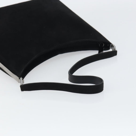 Salvatore Ferragamo Vala Shoulder Bag Suede Black Gold Auth BA9014