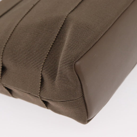 Salvatore Ferragamo Vala Hand Bag Canvas 2way Beige Gold Auth BA9015