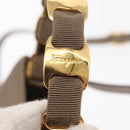Salvatore Ferragamo Vala Hand Bag Canvas 2way Beige Gold Auth BA9015-19