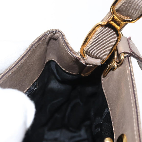 Salvatore Ferragamo Vala Hand Bag Canvas 2way Beige Gold Auth BA9015