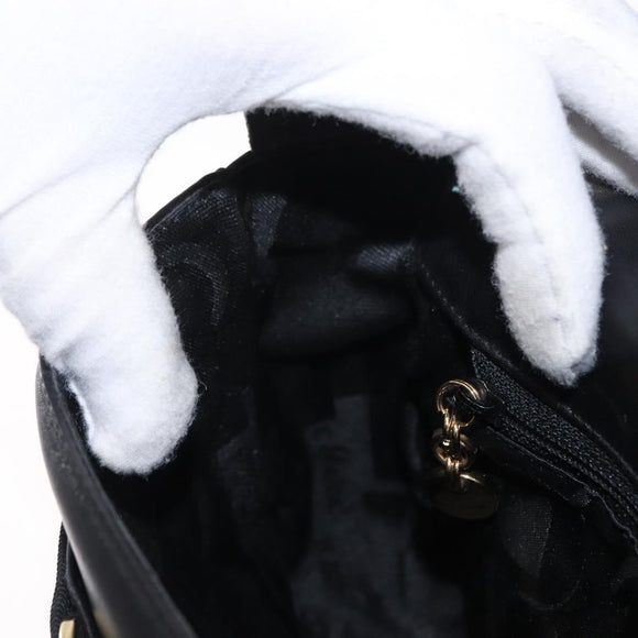 Salvatore Ferragamo Vala Shoulder Bag Leather Black Gold Auth BA9016