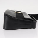 Salvatore Ferragamo Vala Shoulder Bag Leather Black Gold Auth BA9016-4