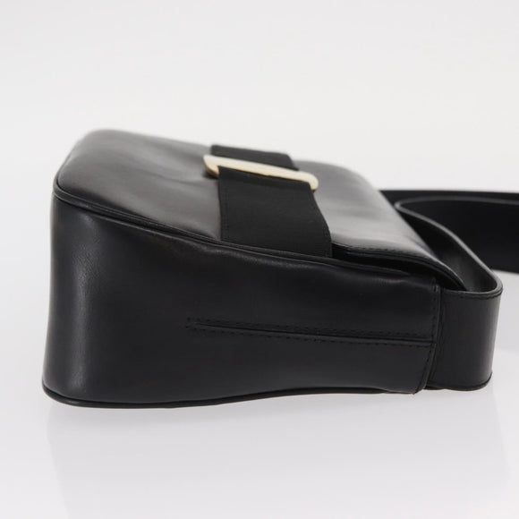 Salvatore Ferragamo Vala Shoulder Bag Leather Black Gold Auth BA9016