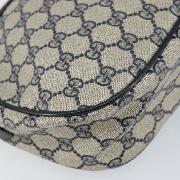 GUCCI GG Supreme Sherry Line Shoulder Bag PVC Navy Gold 89 02 032 Auth BA9017