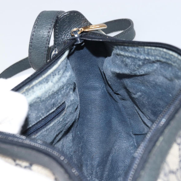 GUCCI GG Supreme Sherry Line Shoulder Bag PVC Navy Gold 89 02 032 Auth BA9017