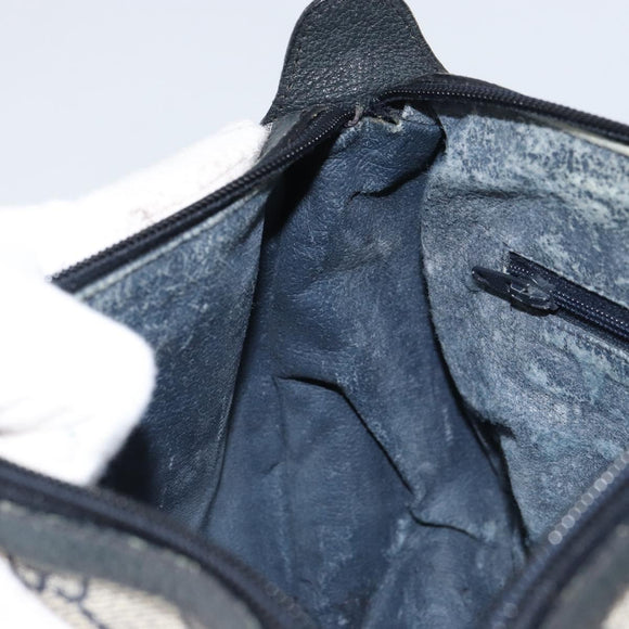 GUCCI GG Supreme Sherry Line Shoulder Bag PVC Navy Gold 89 02 032 Auth BA9017